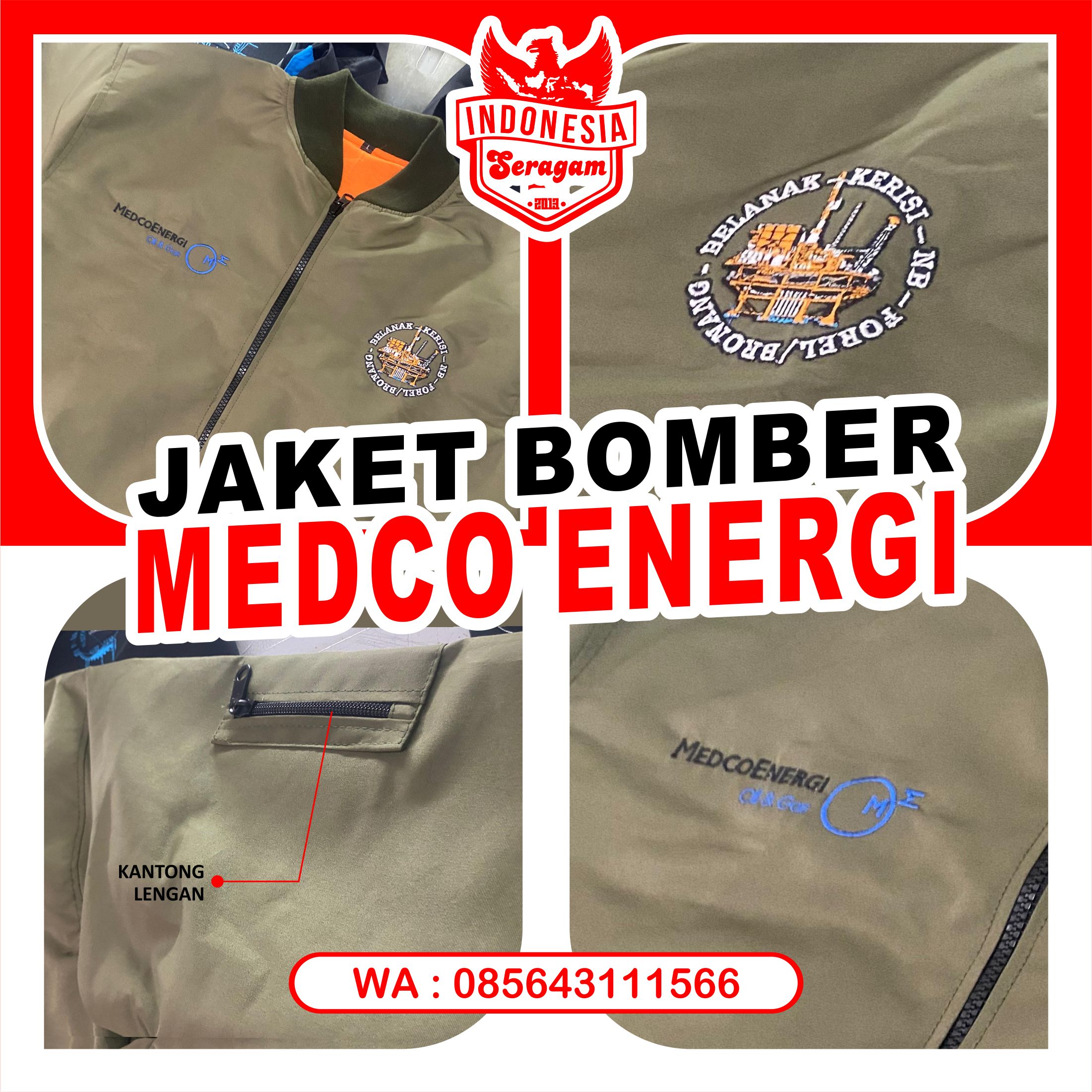 aket Bomber Custom Belanak Kerisi NB Forel/Bronang Medco Energi Oil & Gas
