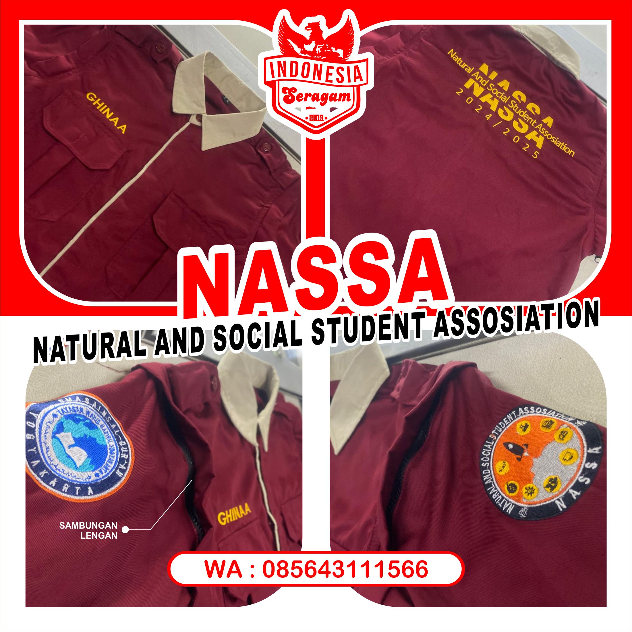 Seragam Kemeja Korsa Custom Natural and Social Student Assosiation NASSA SMA Sains Al Quran Yogyakarta