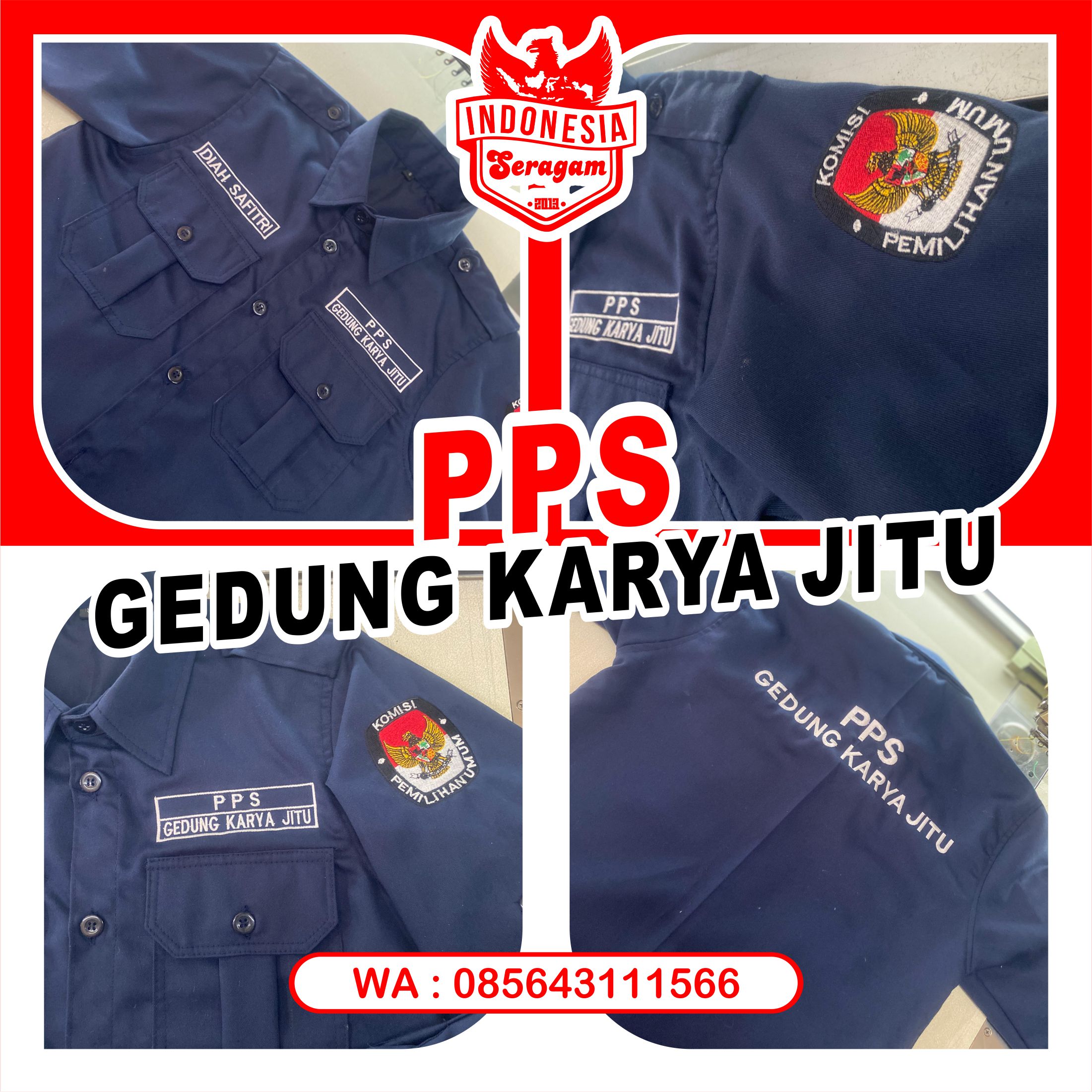 Seragam Kemeja Korsa Panitia Pemungutan Suara PPS Gedung Karya Jitu Kecamatan Rawajitu Selatan Kabupaten Tulang Bawang Lampung