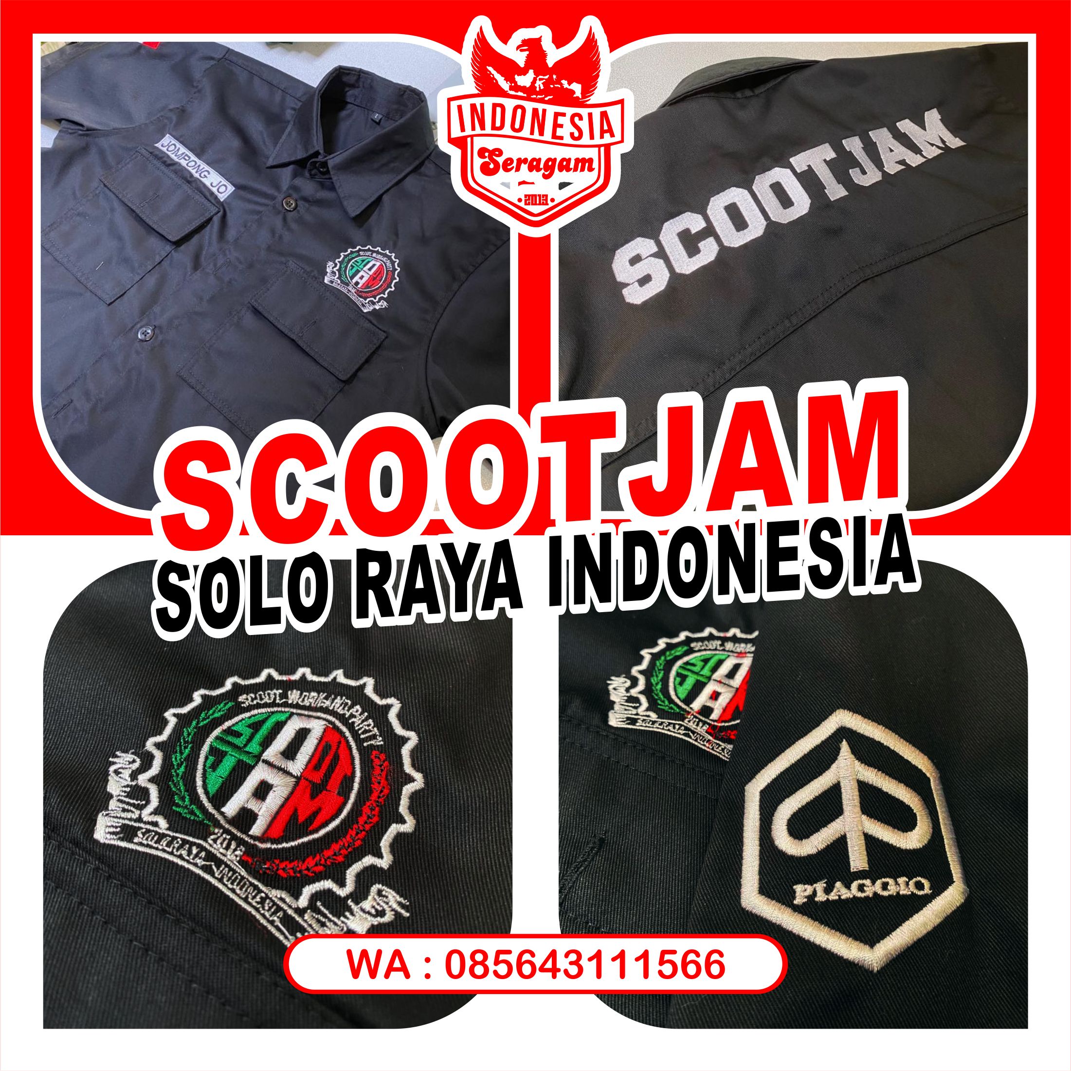 Seragam Kemeja Korsa Scoot Working Party SCOOTJAM Piaggio Solo Raya Indonesia