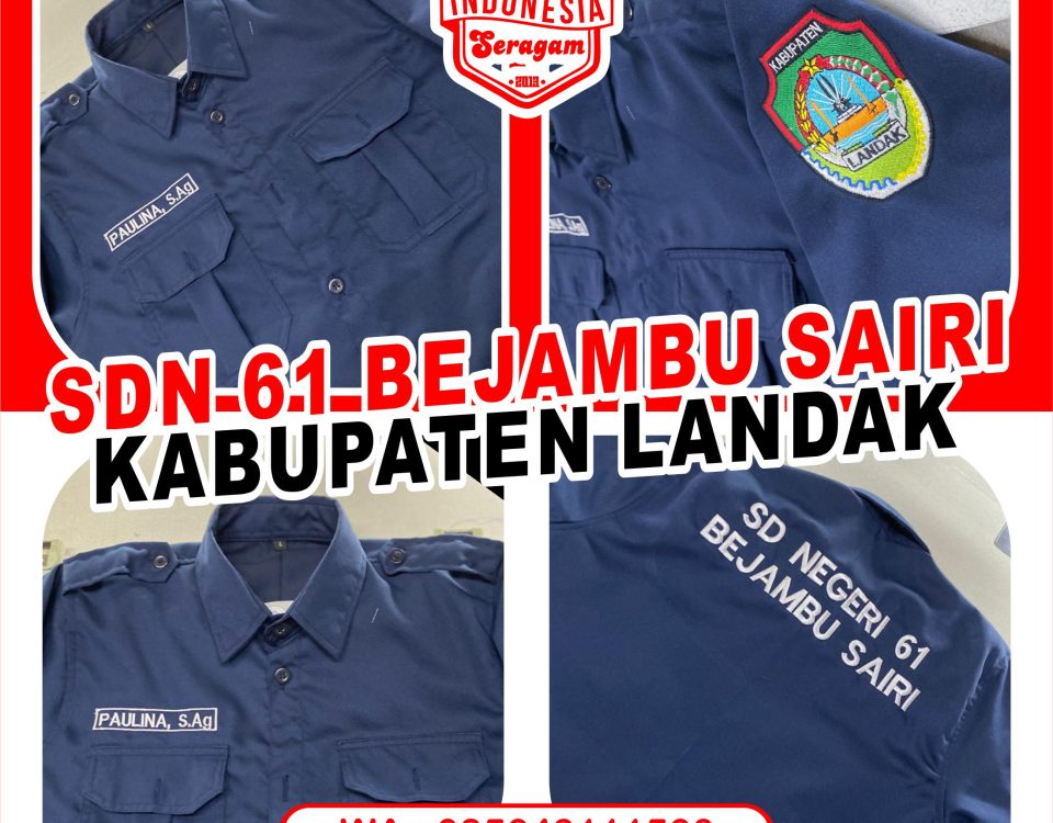 Seragam Kemeja Korsa Sekolah Dasar Negeri SDN 61 Bejambu Sairi Kabupaten Landak Kalimantan Barat