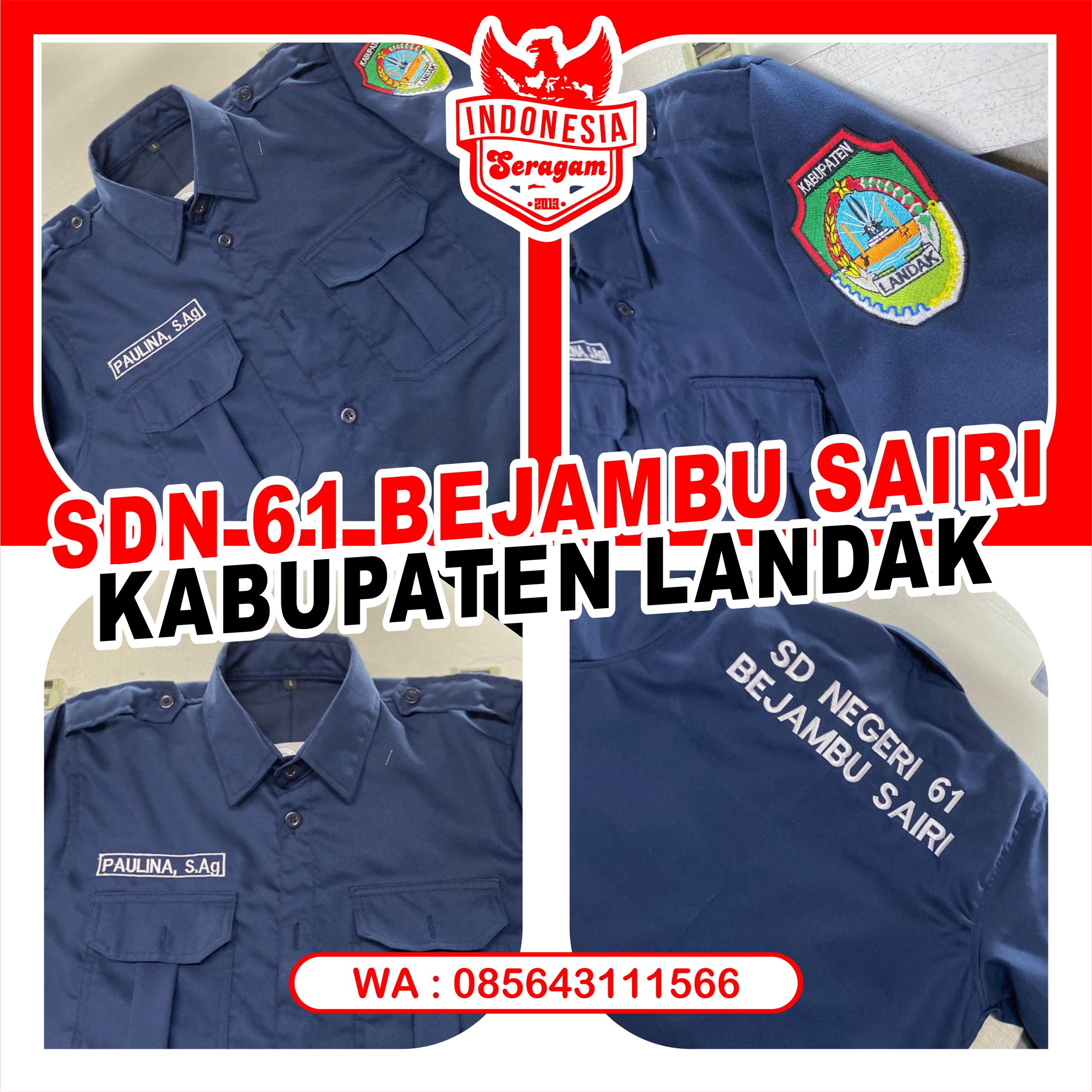 Seragam Kemeja Korsa Sekolah Dasar Negeri SDN 61 Bejambu Sairi Kabupaten Landak Kalimantan Barat