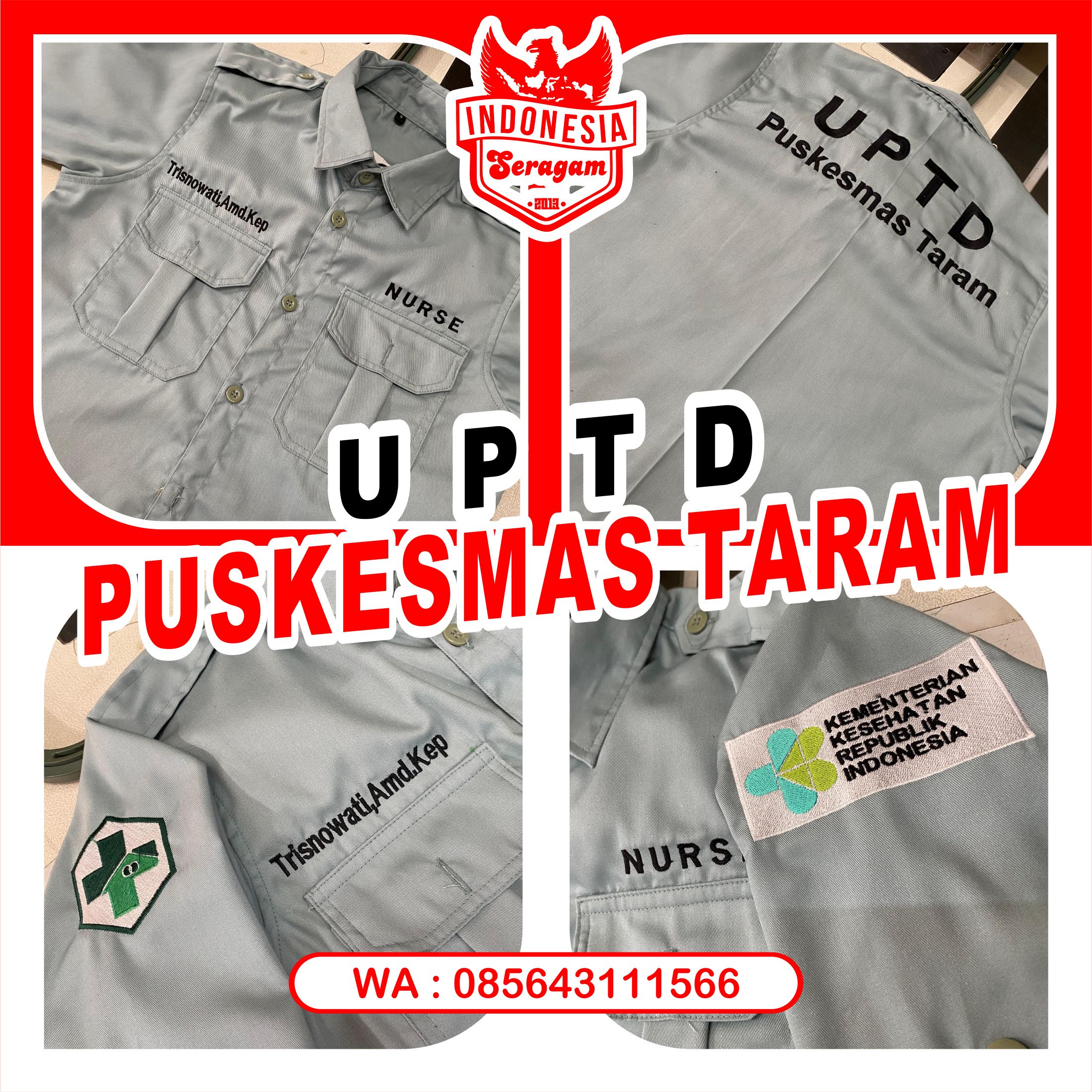 Seragam Kemeja Korsa PDH PDL Unit Pelaksana Teknis Dinas UPTD Puskesmas Taram Kementerian Kesehatan Republik Indonesia Kabupaten Lima Puluh Kota Sumatera Barat