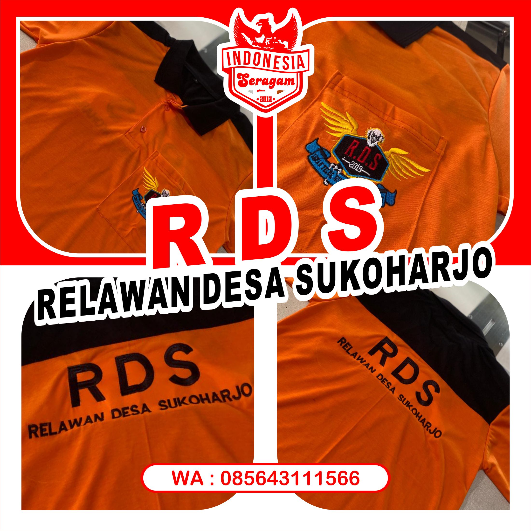 Seragam Polo CustomRelawan Desa Sukoharjo RDS Badan Penanggulangan Bencana Daerah BPBD Ngaglik Sleman Yogyakarta
