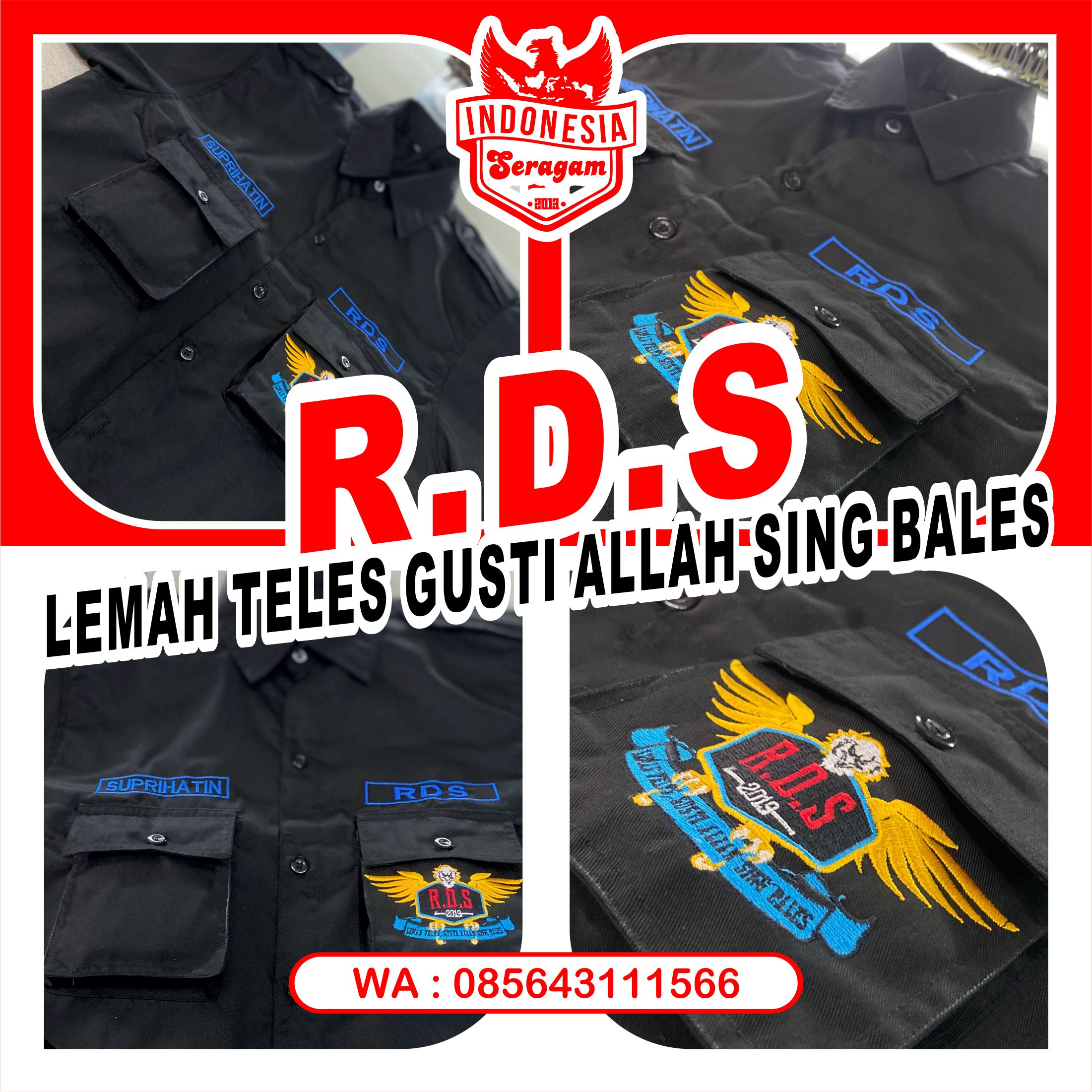 Seragam Kemeja Korsa Worksuit PDH PDL Relawan Desa Sukoharjo RDS Badan Penanggulangan Bencana Daerah BPBD Ngaglik Sleman Yogyakarta