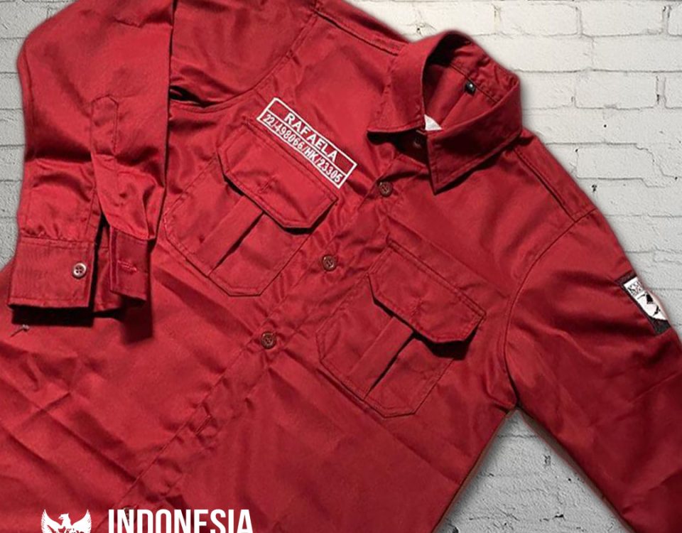 Seragam Kemeja Korsa Workshirt PDH PDL Keluarga Mahasiswa Katolik KMK Fakultas Hukum Universitas Gadjah Mada UGM Yogyakarta
