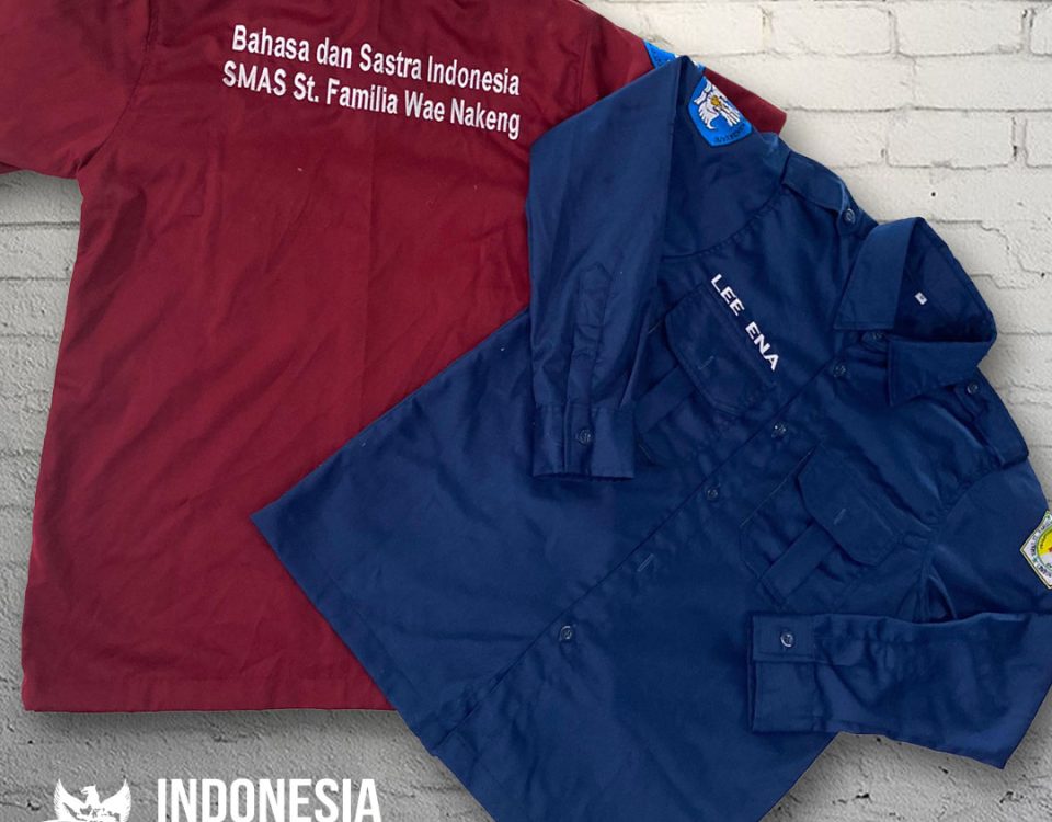 Seragam Kemeja Korsa Workshirt PDH PDL Staff Guru Sekolah Menengah Atas Swasta SMAS Santa Familia Wae Nakeng Kabupaten Manggarai Barat Nusa Tenggara Timur NTT